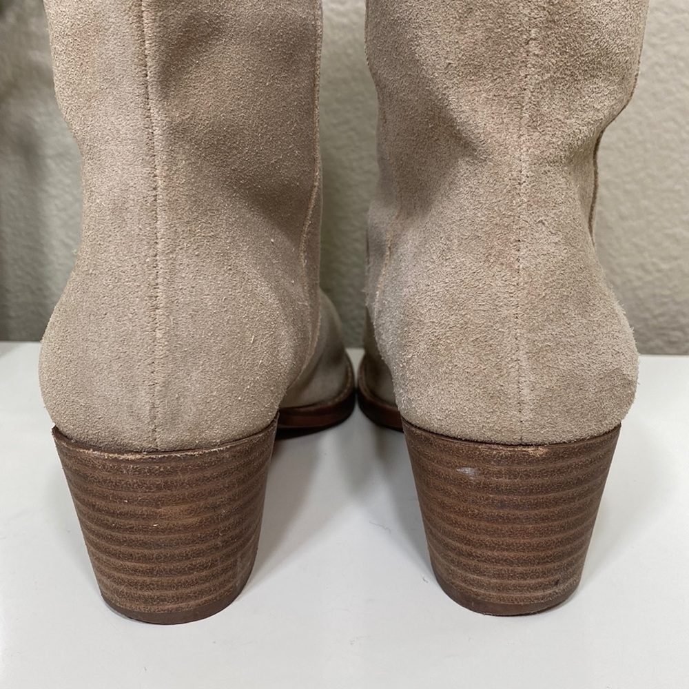 Madewell The Cassity Tall Western Suede Boot Walnut Shell sz 7.5 NG673 - Picture 8 of 16